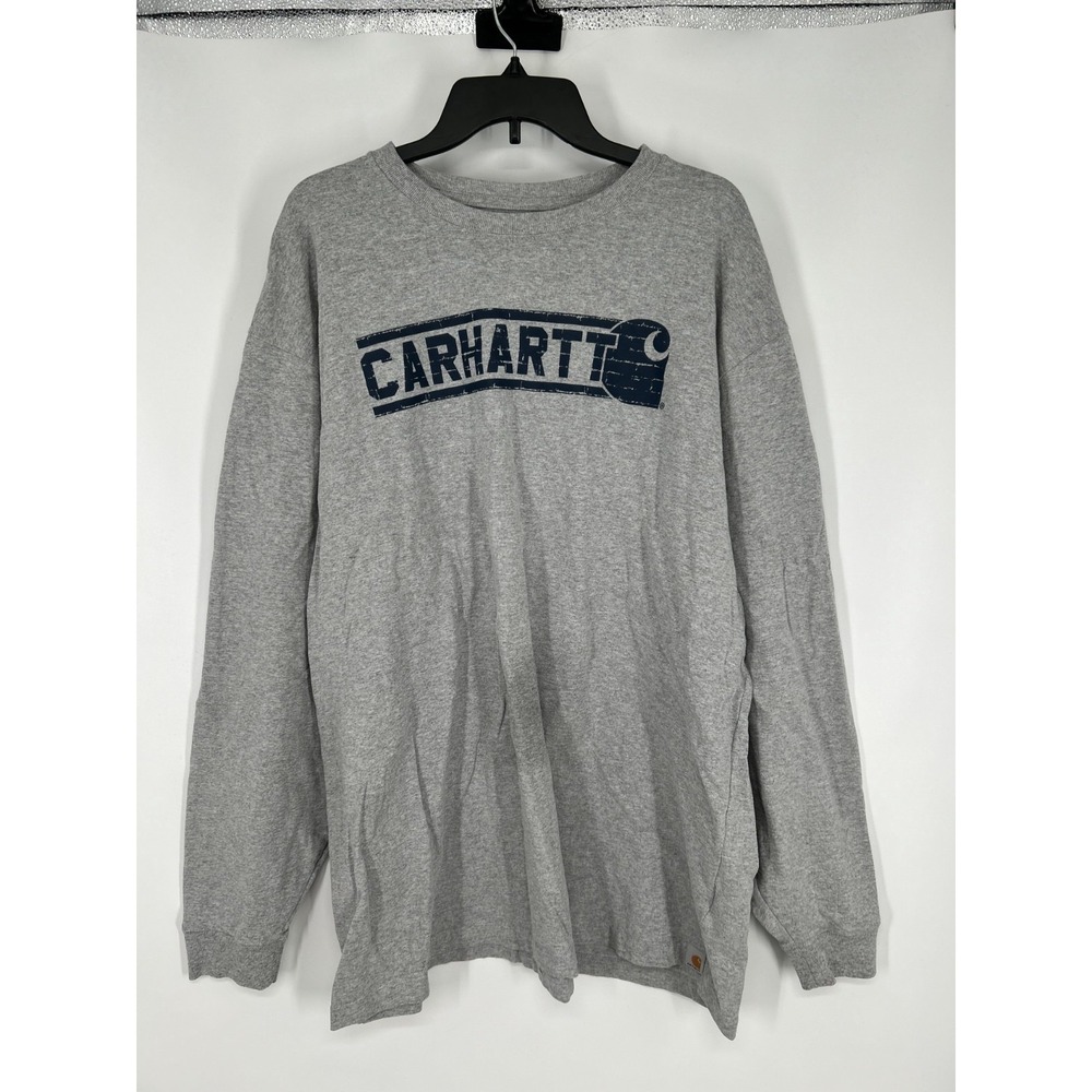 Carhartt T-Shirt Men 2XL‎ Gray Long Sleeve Heavyweight Original Fit 103157 034